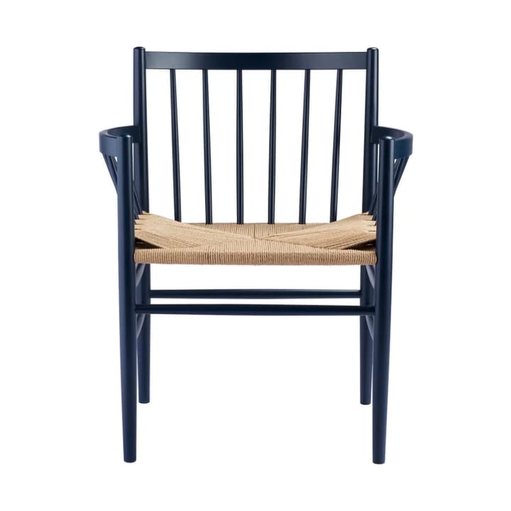 J81 karmstol - Steel blue beech-paper cord - FDB Møbler