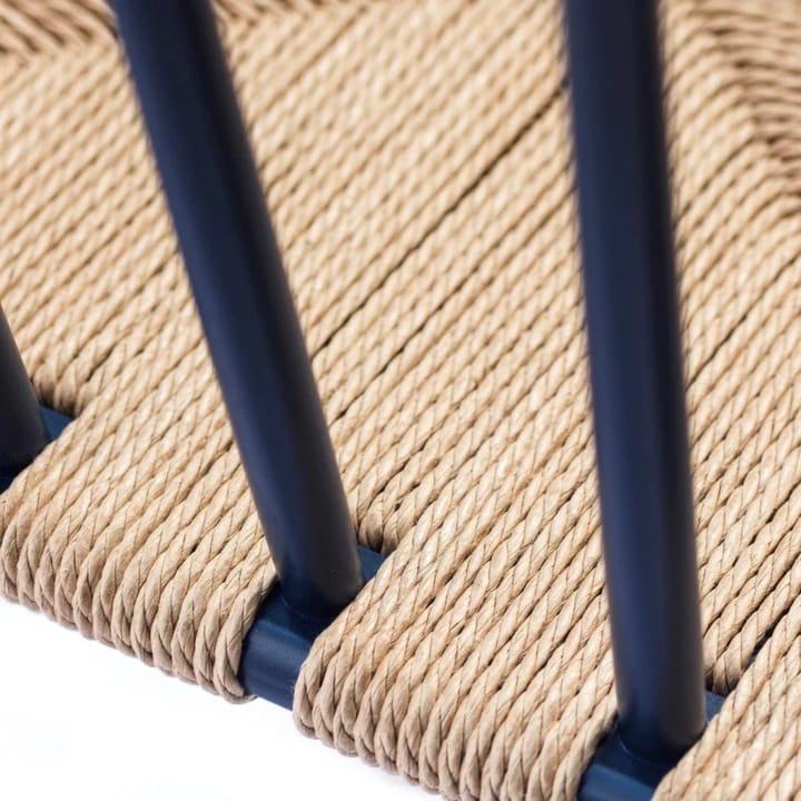 J81 karmstol, Steel blue beech-paper cord FDB Møbler