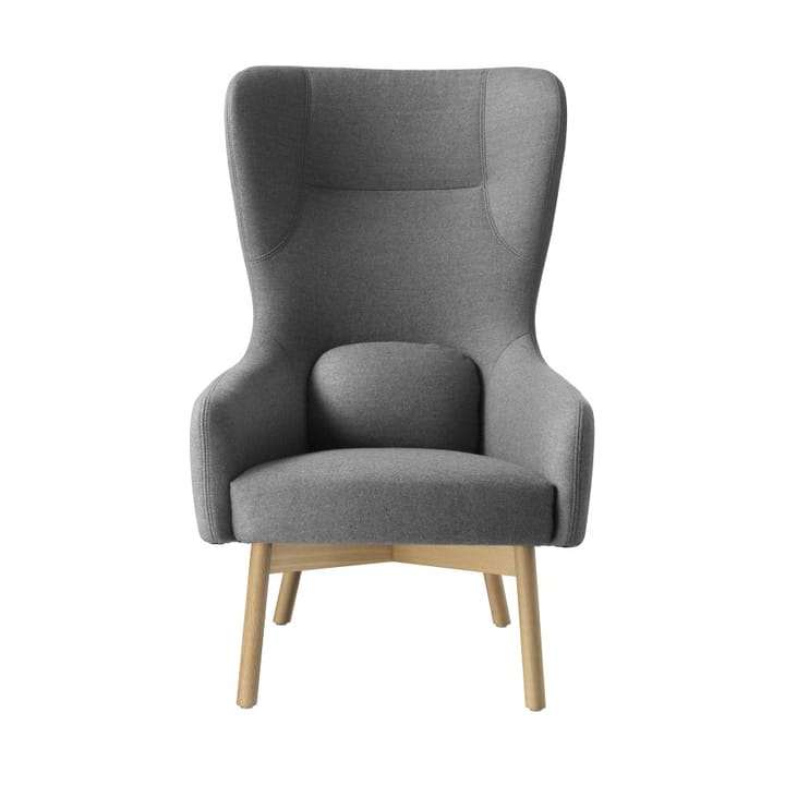 L35 Gesja Wing Chair fåtölj - Oak nature lacquered-dark grey - FDB Møbler