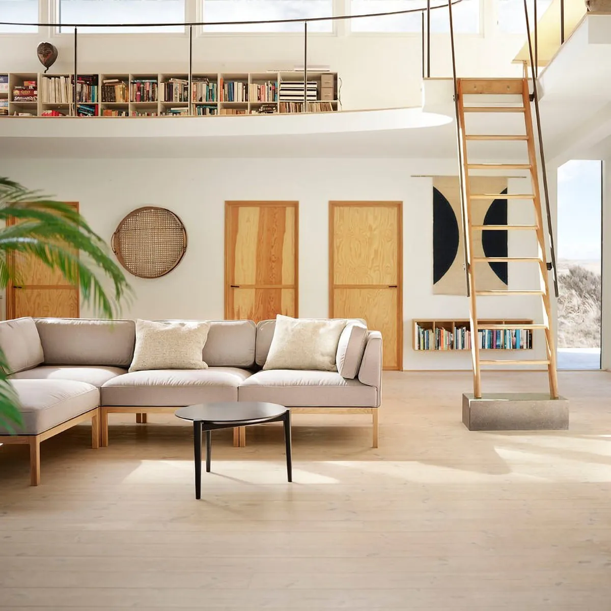 L37 7-9-13 soffmodul mittdel 90 cm, Stone-lacquered oak FDB Møbler