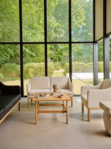 L46 MK155 easy chair karmstol - Lackerad ek-läder svart - FDB Møbler