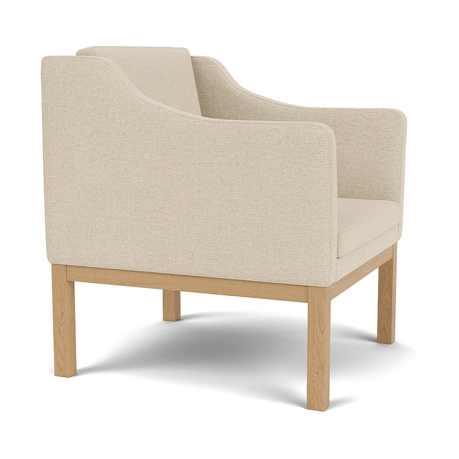 L46 MK155 easy chair karmstol, Lackerad ek-tyg beige FDB Møbler