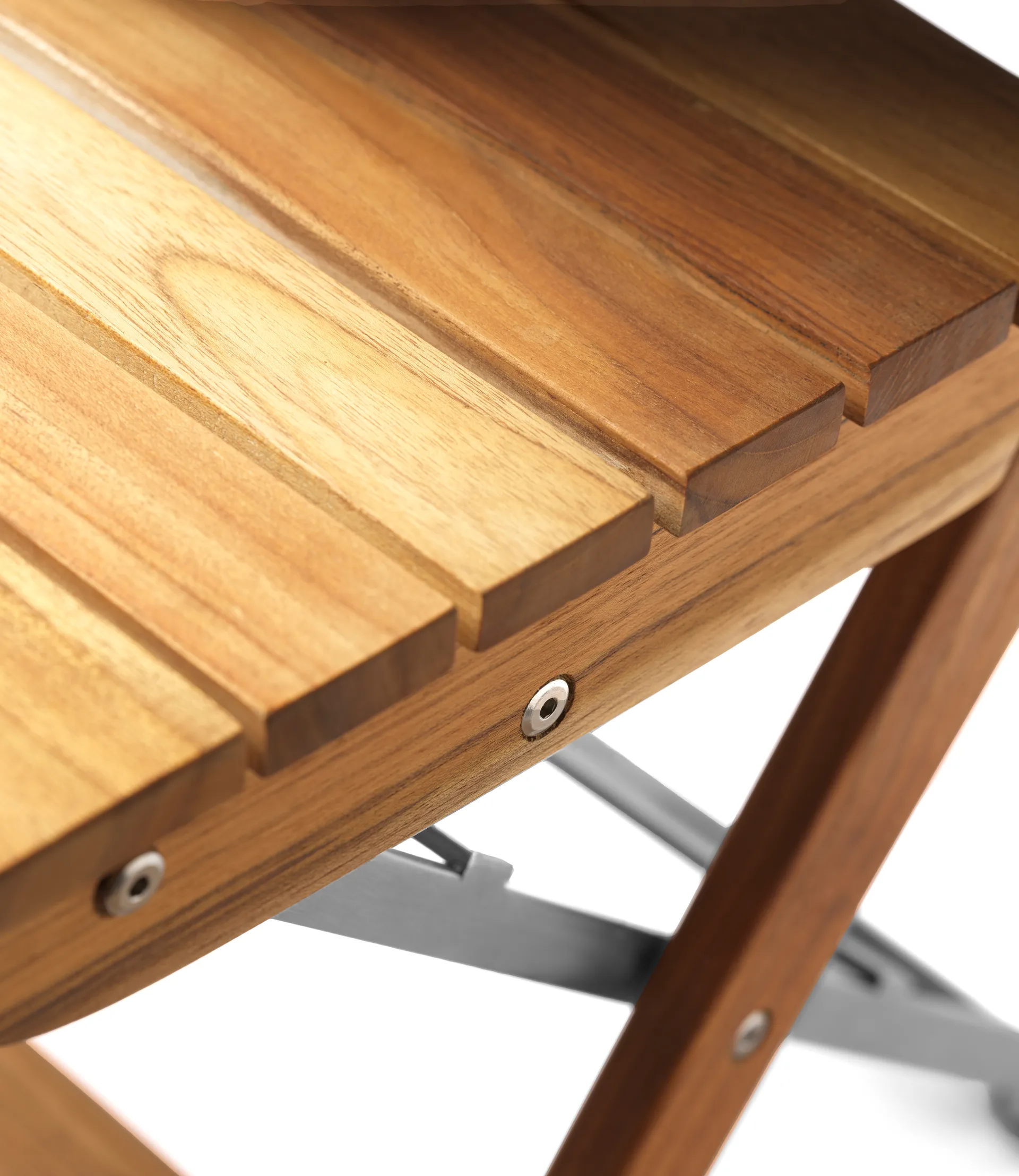 M23 Lilleø balkongstol, Teak-rostfritt stål FDB Møbler