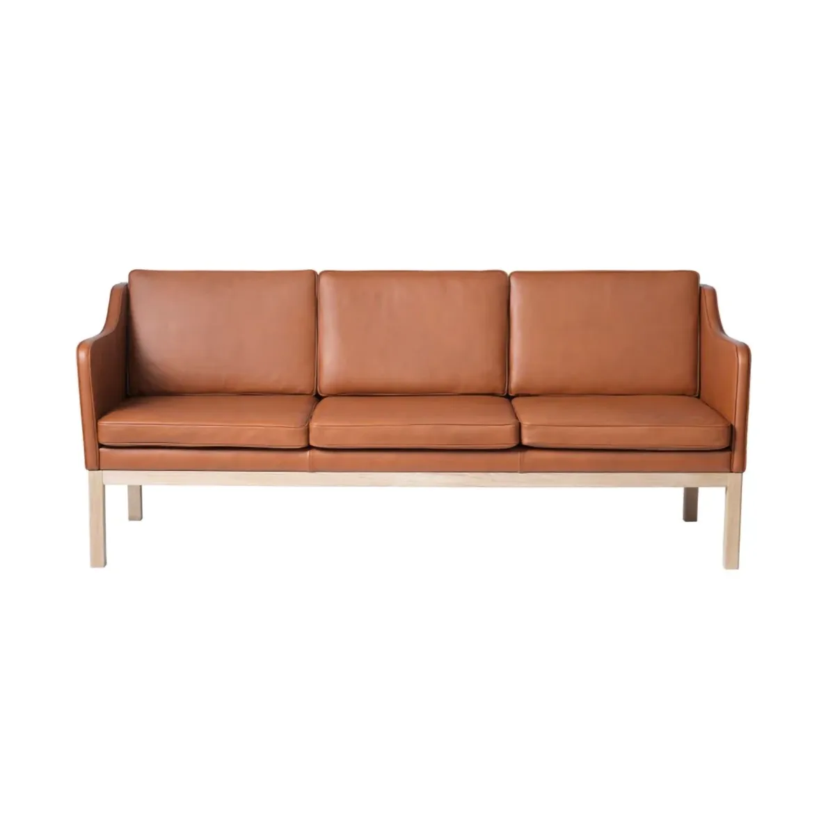 MK46 Mogens Koch 3-sits soffa, Lacquered oak-cognac leather FDB Møbler