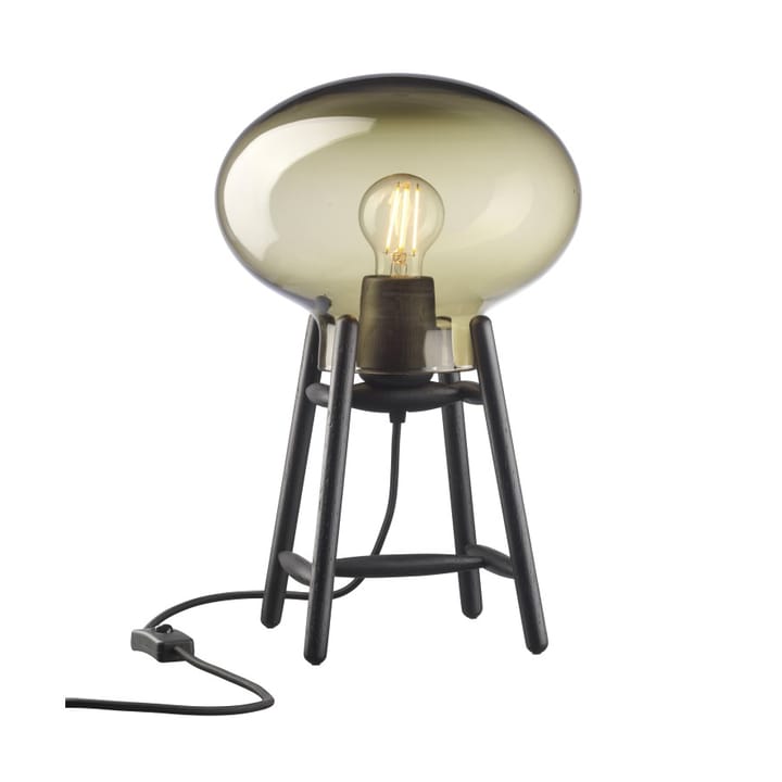 U4 Hiti bordslampa - Smoked glass-oak black painted - FDB Møbler