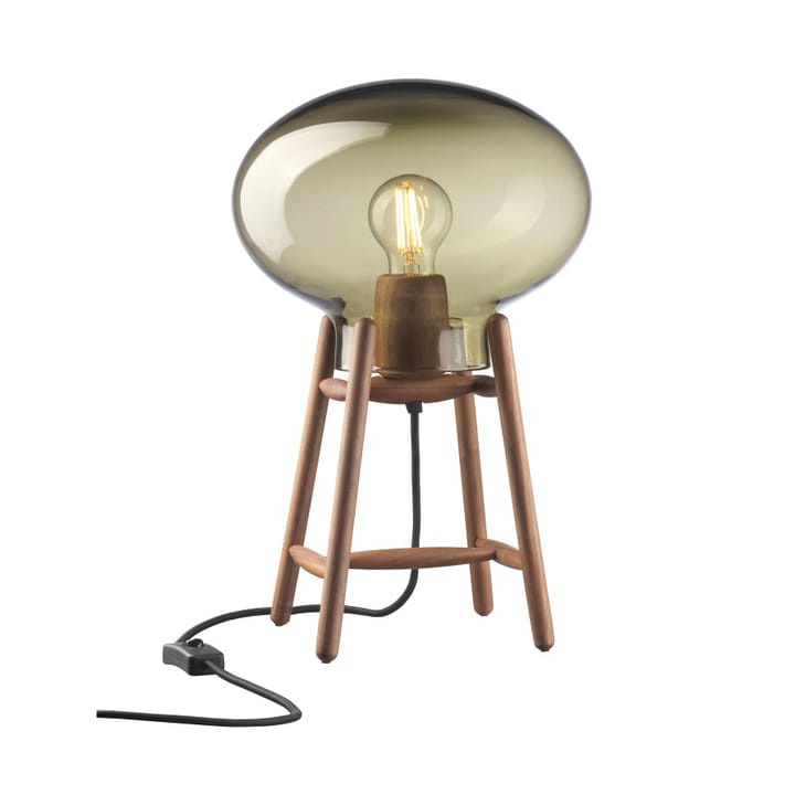U4 Hiti bordslampa - Smoked glass-walnut nature lacquered - FDB Møbler