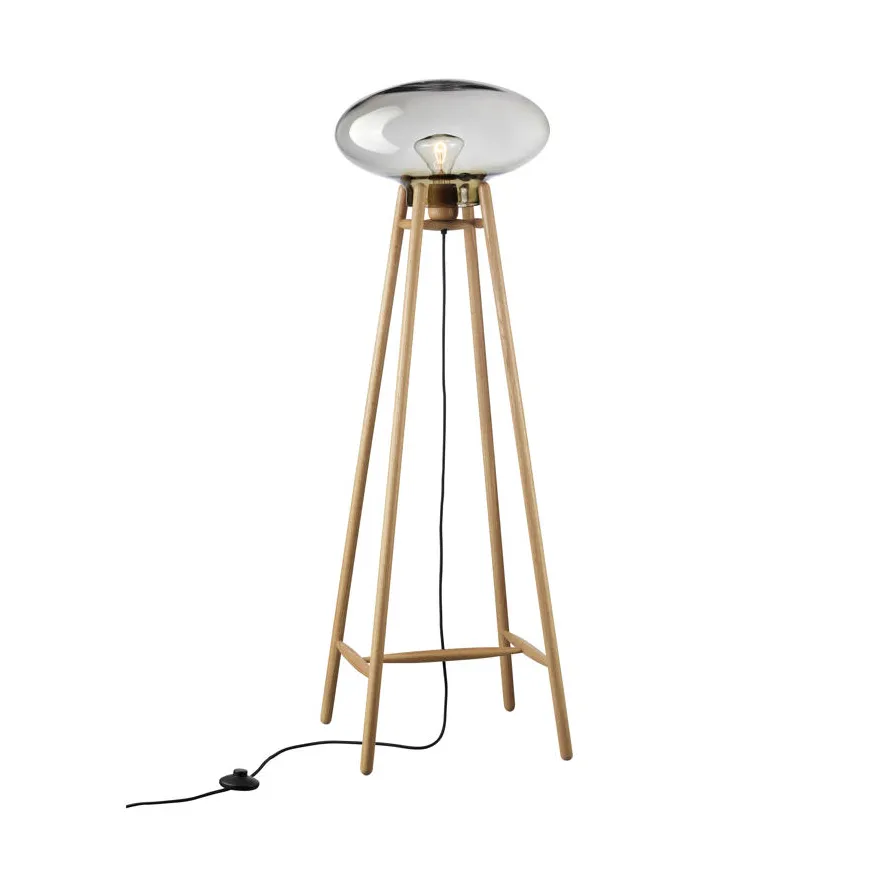 U5 Hiti golvlampa, Smokey grey-oak nature lacquered FDB Møbler
