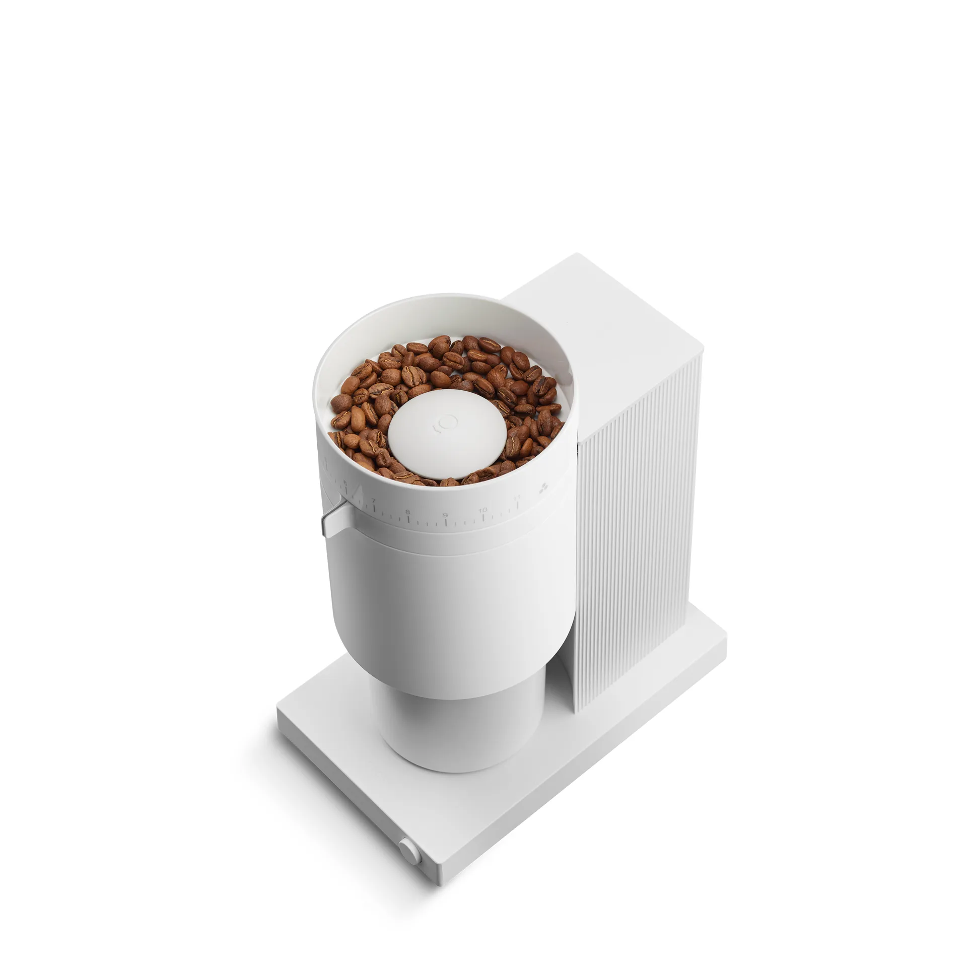 Opus Conical Burr elektrisk kaffekvarn, Matte white Fellow