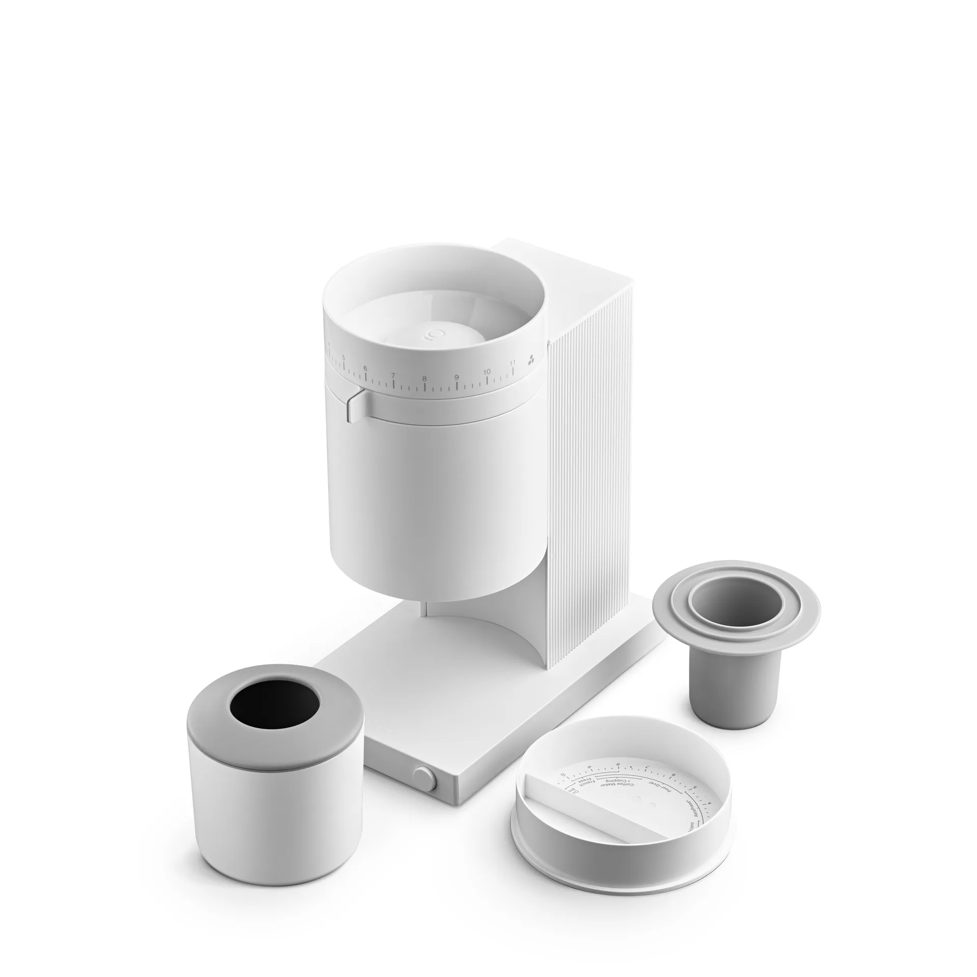 Opus Conical Burr elektrisk kaffekvarn, Matte white Fellow