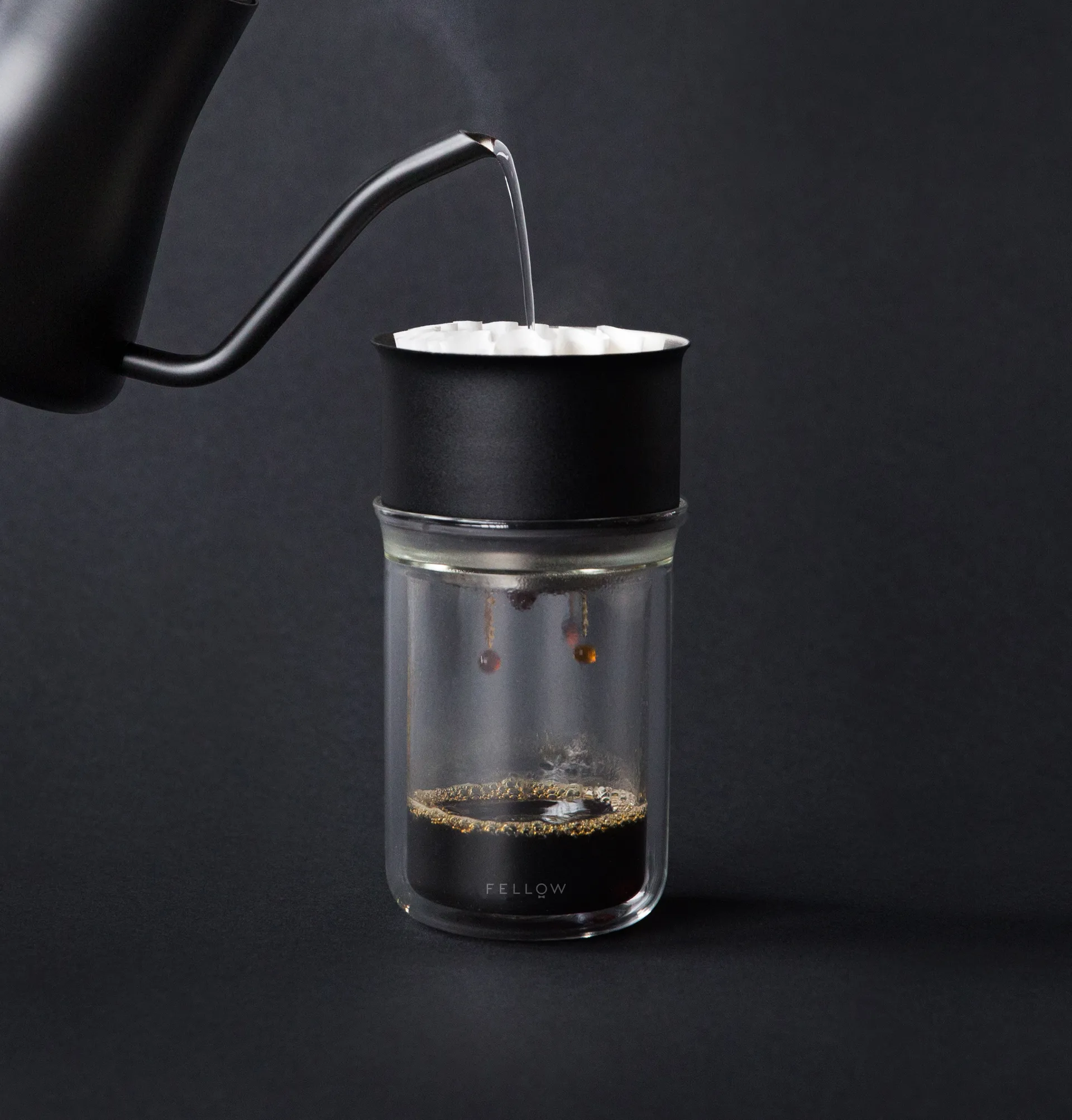 Stagg X pour-over dripper, Matte black-clear glass Fellow
