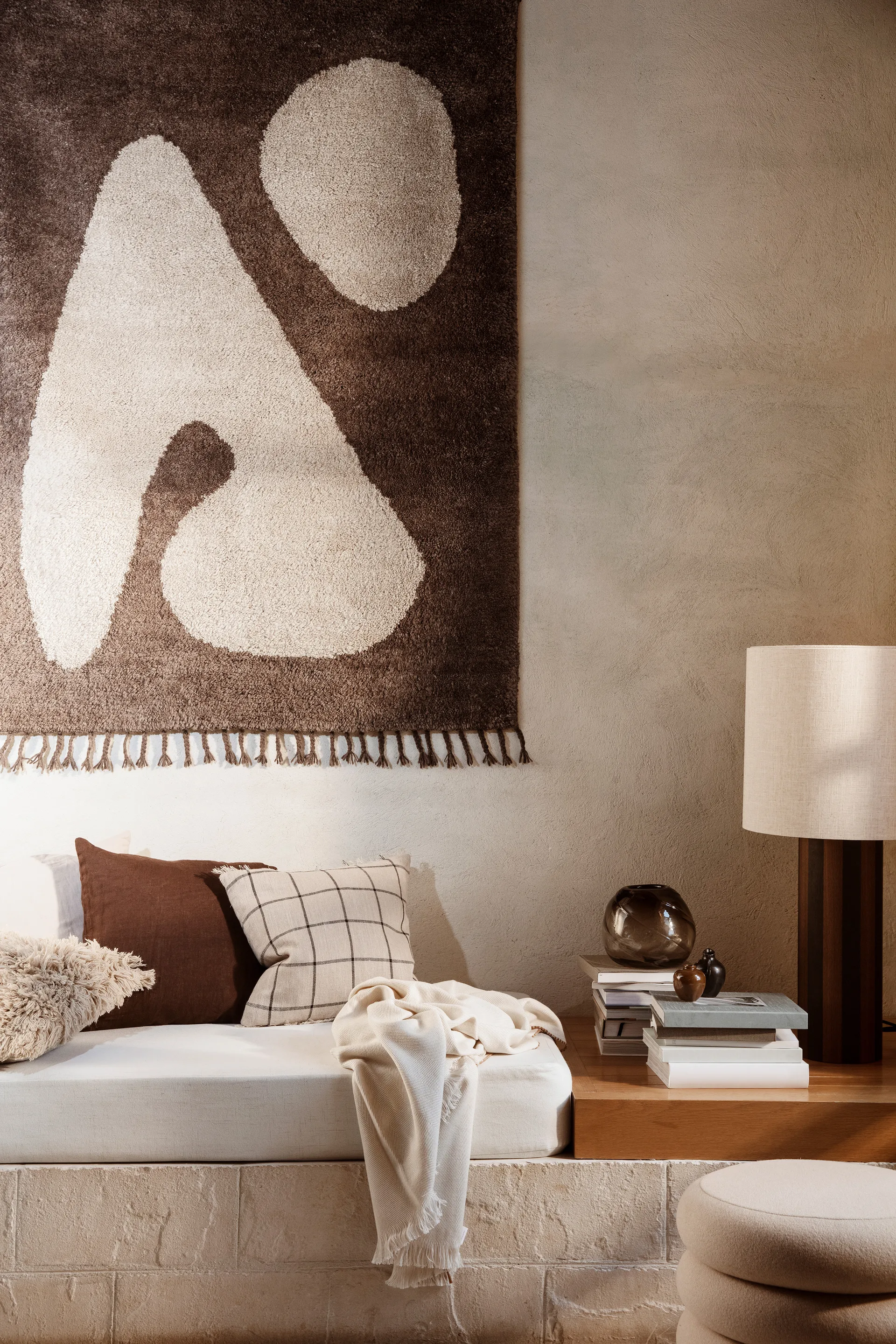 Abstract matta brown-off-white, 120x180 cm Ferm Living