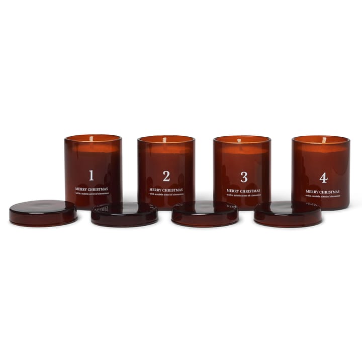 Adventsljus med doft 4-pack, Rödbrun Ferm Living