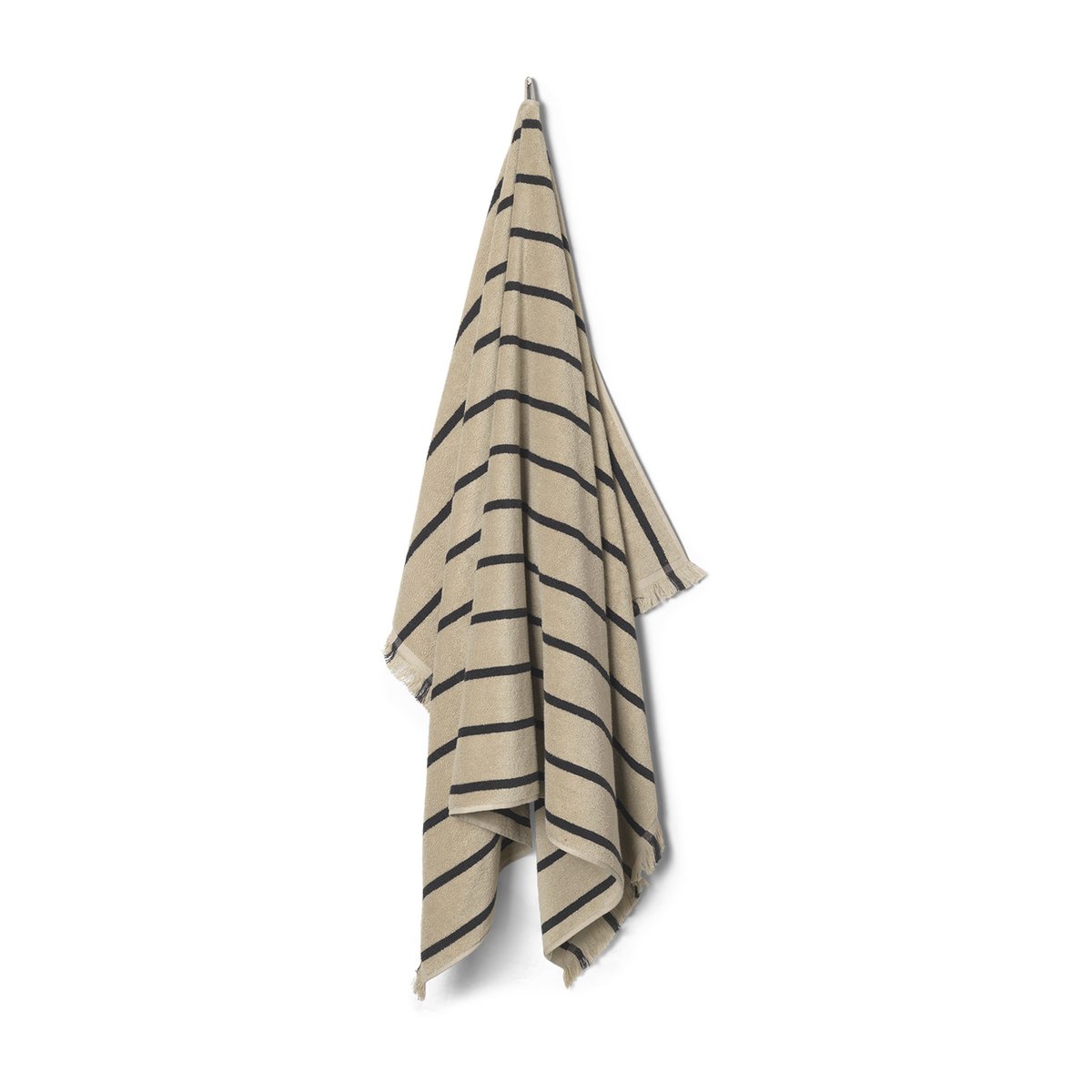Ferm Living Alee badlakan 100x150 cm Sand-Black | Skandinavisk Design | Badlakan | Beige