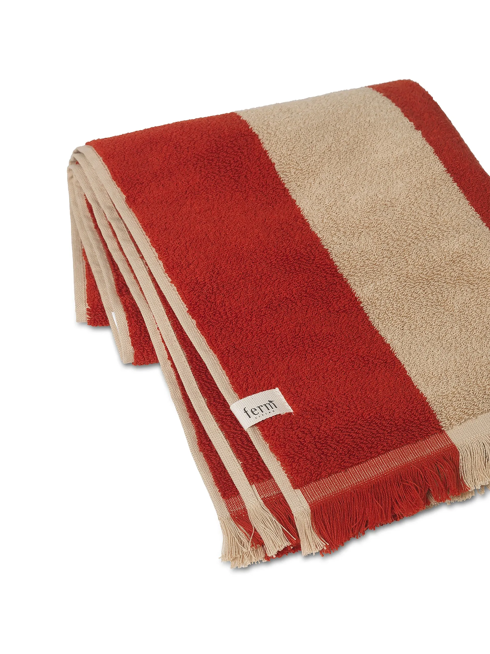Alee handduk 50x100 cm, Light camel-red Ferm Living