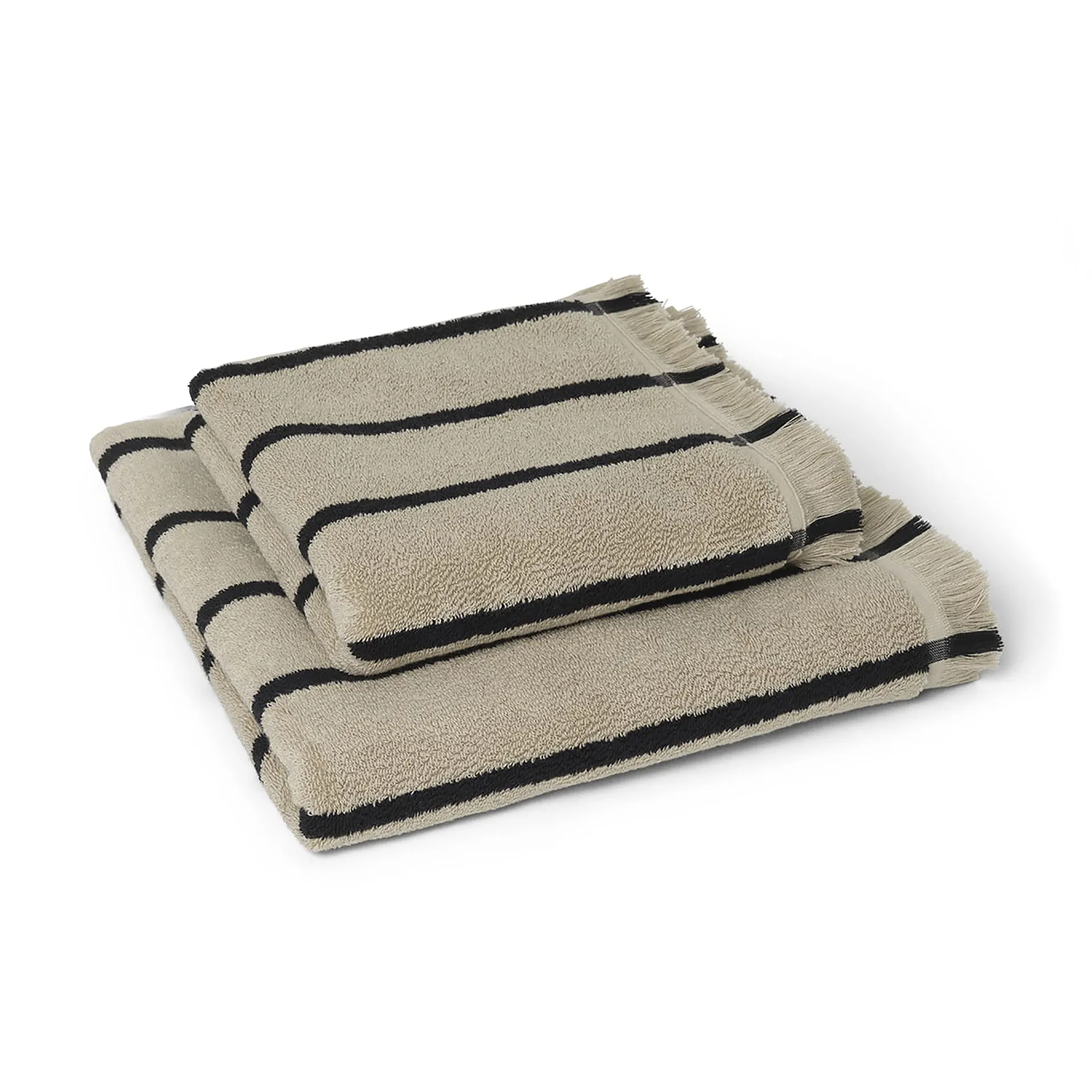 Alee handduk 70x140 cm, Sand-black Ferm Living