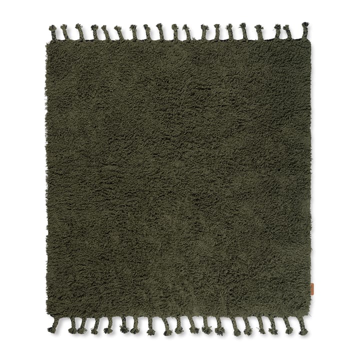 Amass long pile matta 140x140 cm - Olive - Ferm LIVING