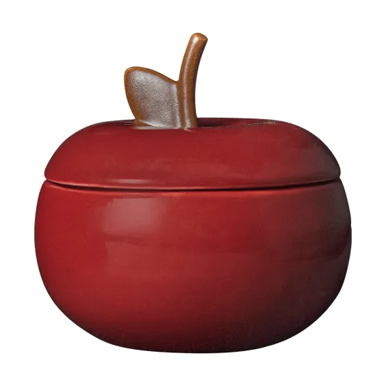 Apple keramikskål med lock, Deep red, Ø9,5 cm Ferm Living