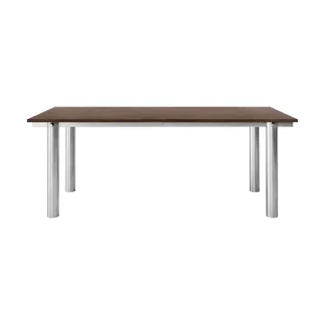Atura matbord - Brushed stainless steel-dark stained oak, 90x200 cm - Ferm Living