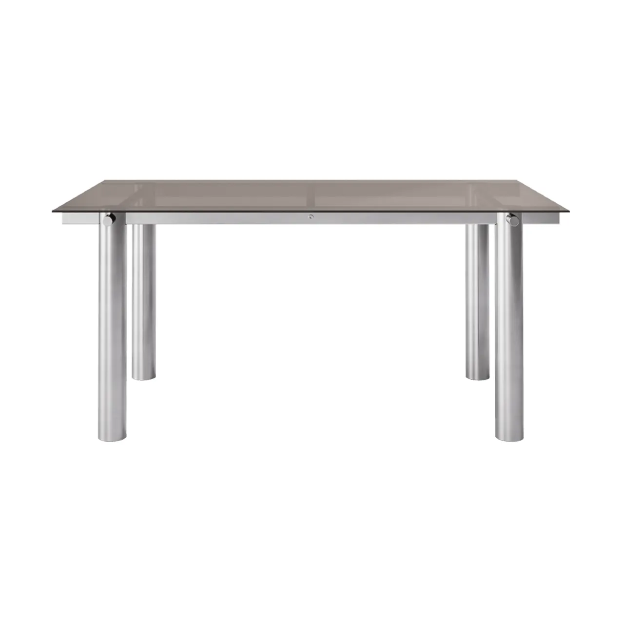 Atura matbord, Brushed stainless steel-dark tinted glass, 90x160 cm Ferm Living