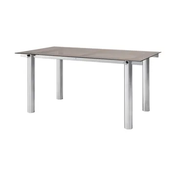 Atura matbord - Brushed stainless steel-dark tinted glass, 90x160 cm - Ferm Living