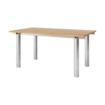 Atura matbord - Brushed stainless steel-natural oak, 90x160 cm - Ferm Living