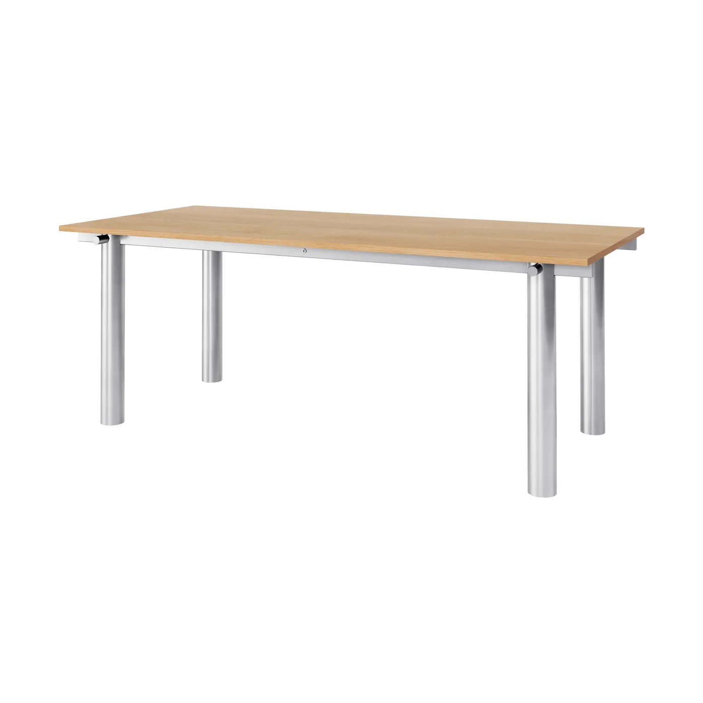 Atura matbord, Brushed stainless steel-natural oak, 90x200 cm Ferm Living