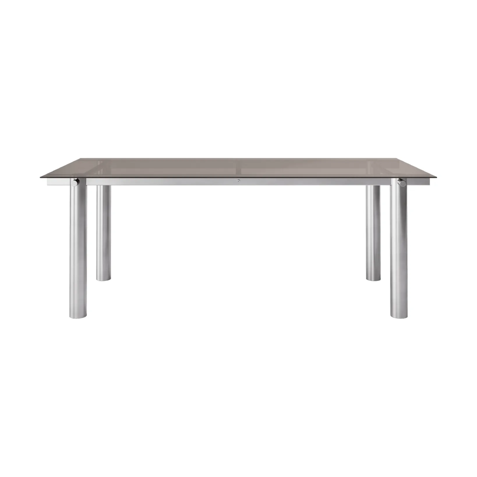 Atura matbord, Brushed Stainless Steel/Dark Tinted Glass, 90x200 cm Ferm Living