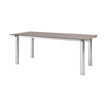 Atura matbord - Brushed Stainless Steel/Dark Tinted Glass, 90x200 cm - Ferm Living