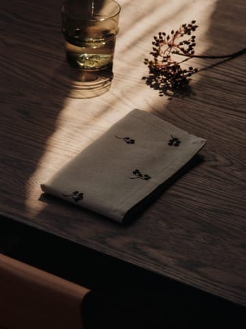 Baies bomullsservett 40x40 cm 4-pack - Natural-dark chocolate - Ferm Living