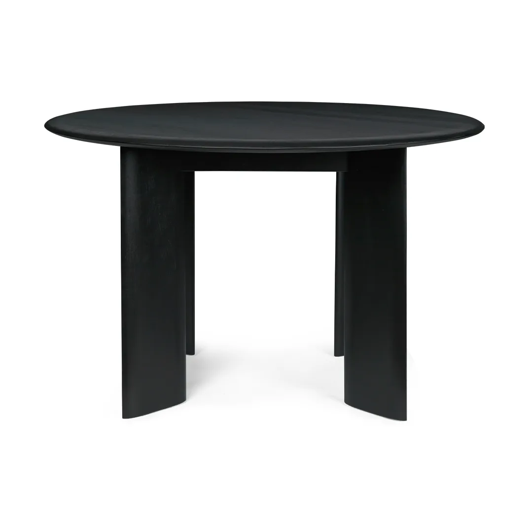 ferm LIVING Bevel matbord Ø117 cm Black Oiled Beech, Ø117 cm