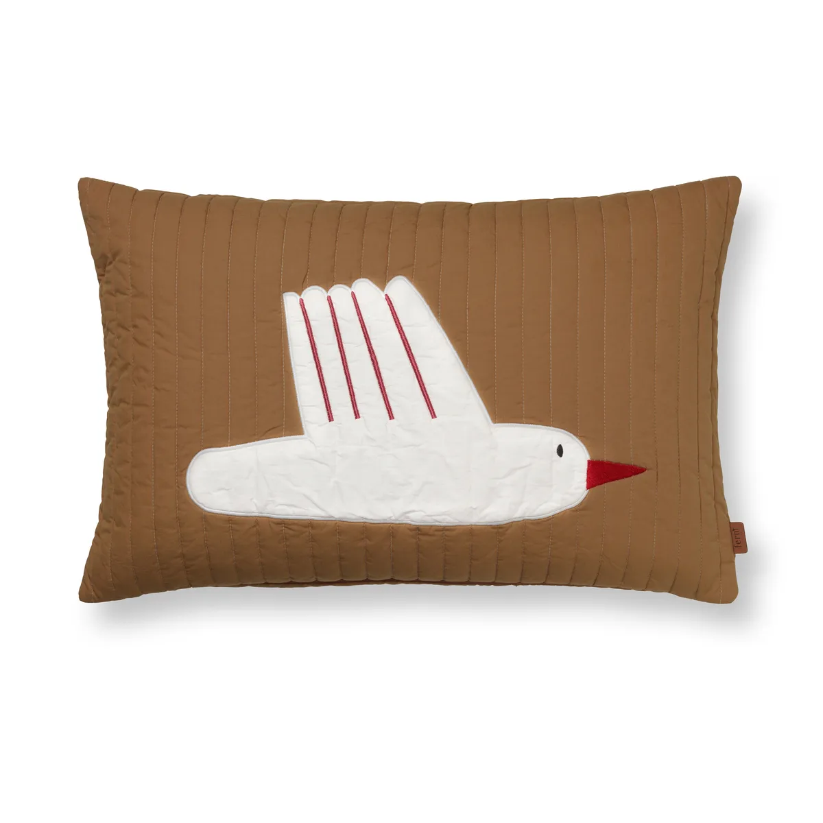 ferm LIVING Bird quiltad kudde 60x40 cm Sugar kelp (brun)