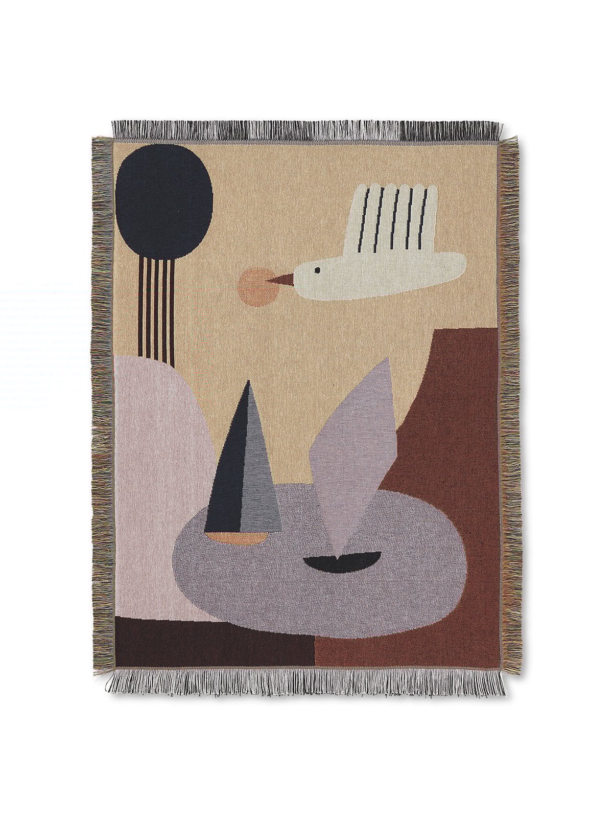 Ferm Living Bird väggbonad filt 80x110 cm | Skandinavisk Design | Väggdekorationer | Beige