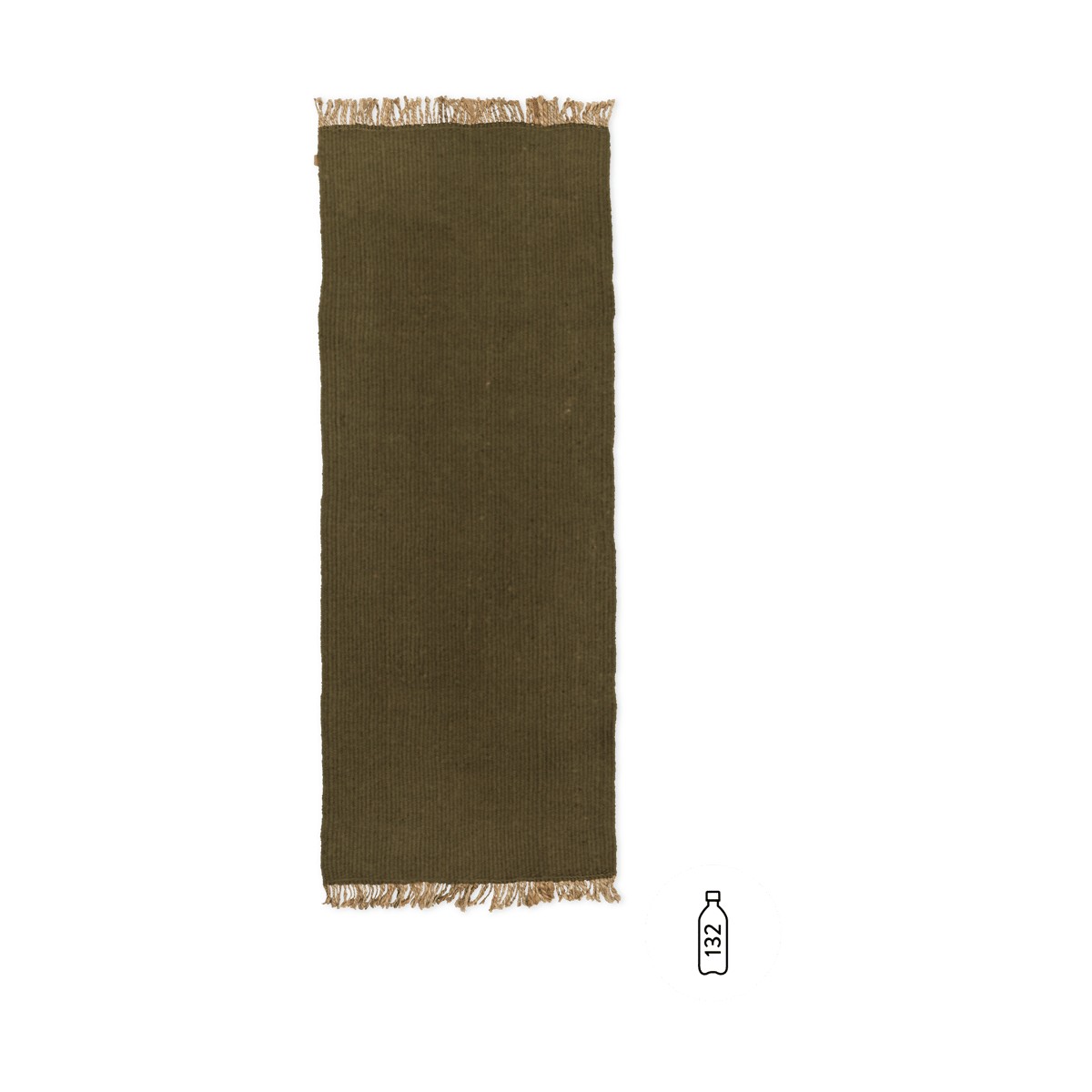 Ferm Living Block gångmatta Olive-Natural, 80x200 cm