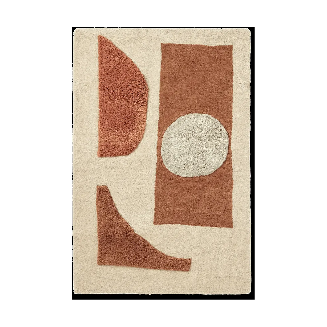 ferm LIVING Bloco tuftad matta Blush-off white, 80x120 cm