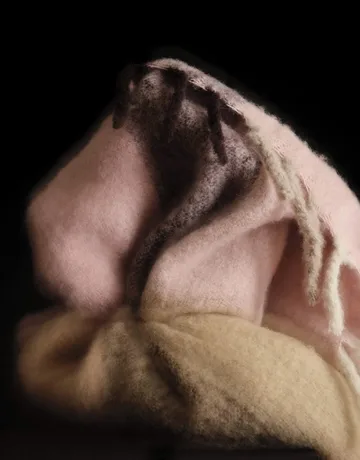 Blur mohair pläd - Butter-pale rose, 130x170 cm - Ferm Living