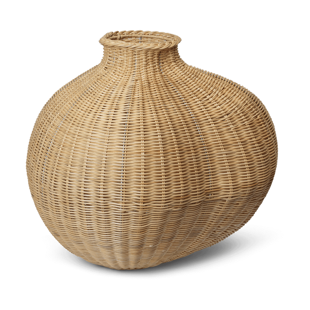 Ferm Living Bola flätad golvvas Natural | Skandinavisk Design | Vaser | Beige