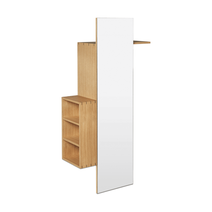 Bon hallway cabinet klädhängare med spegel - Oiled Oak - Ferm LIVING