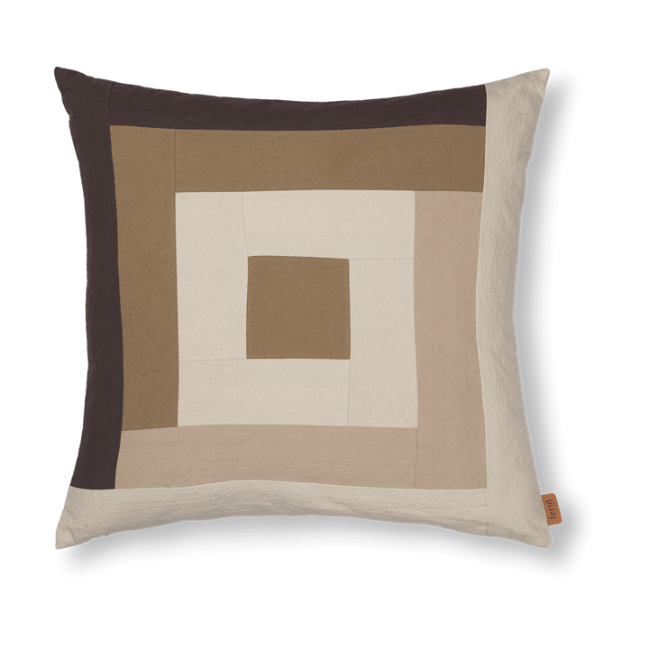 Border patchwork kuddfodral 50x50 cm - Coffee-dark sand - Ferm LIVING
