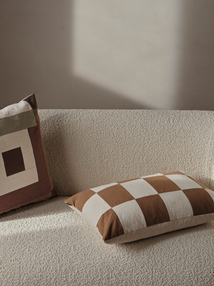 Border patchwork kuddfodral 50x50 cm, Dark sage-red brown Ferm Living