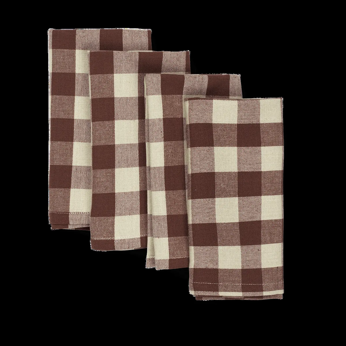 ferm LIVING Bothy Check bomullsservett 40x40 cm 4-pack Cinnamon-grey green
