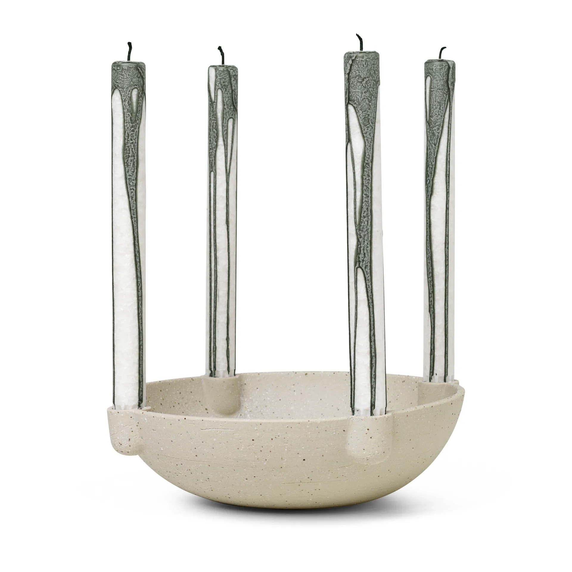 Bowl adventsljusstake keramik large Ø27 cm, Ljusgrå Ferm Living