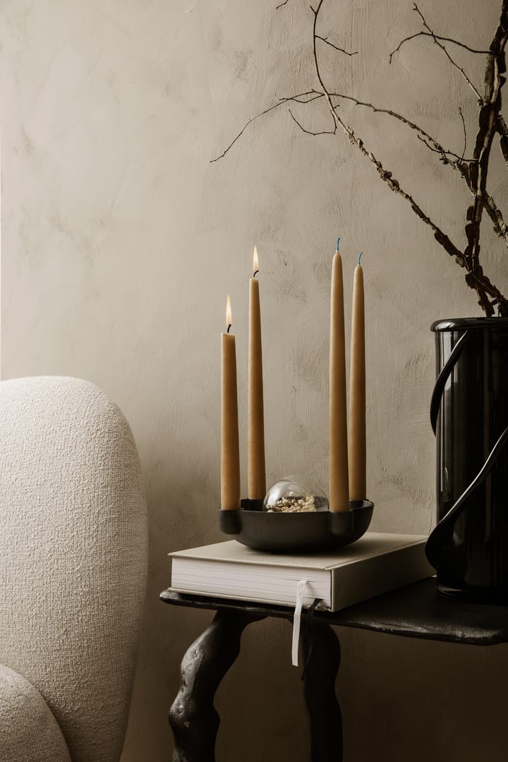 Bowl adventsljusstake medium Ø20 cm, Blackened aluminium Ferm Living