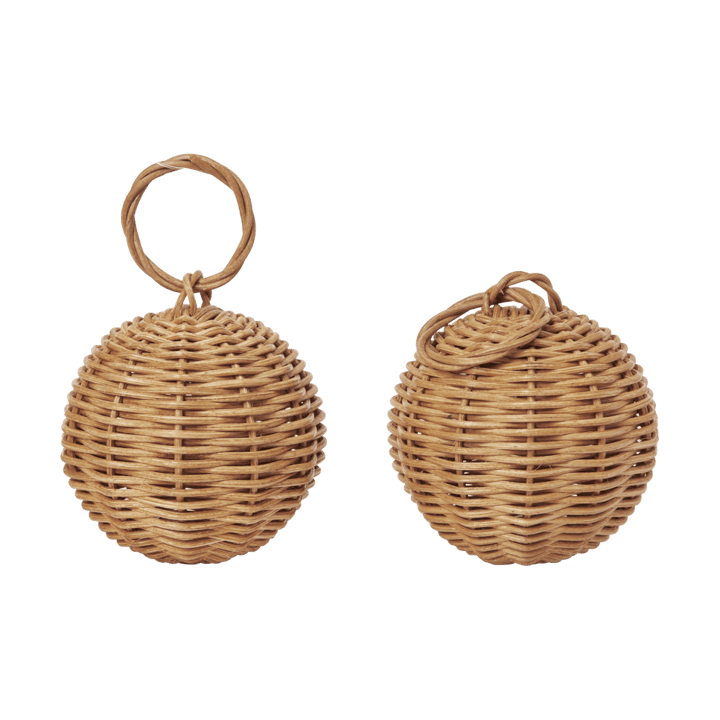 Braided baubles julhänge Ø8 cm 2 pack - Natural - Ferm Living