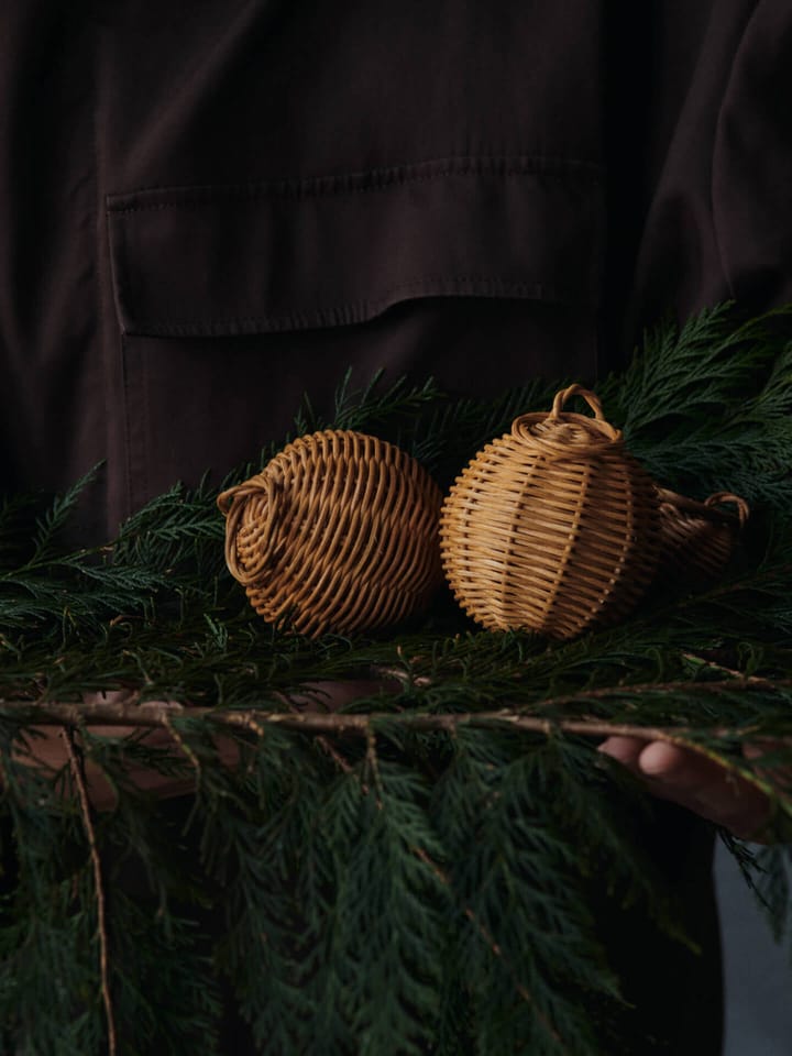 Braided baubles julhänge Ø8 cm 2 pack, Natural Ferm Living