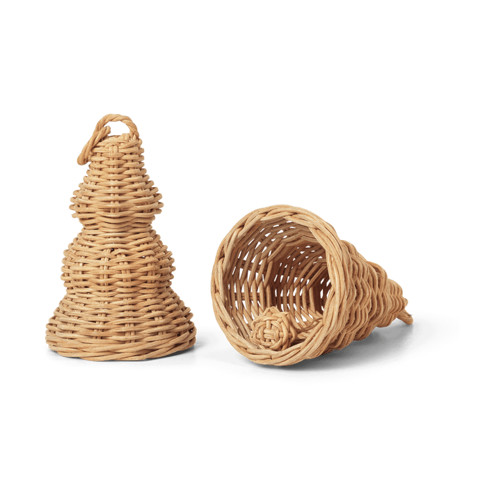 Braided Bell Baubles julhänge 2-pack, Natural Ferm Living