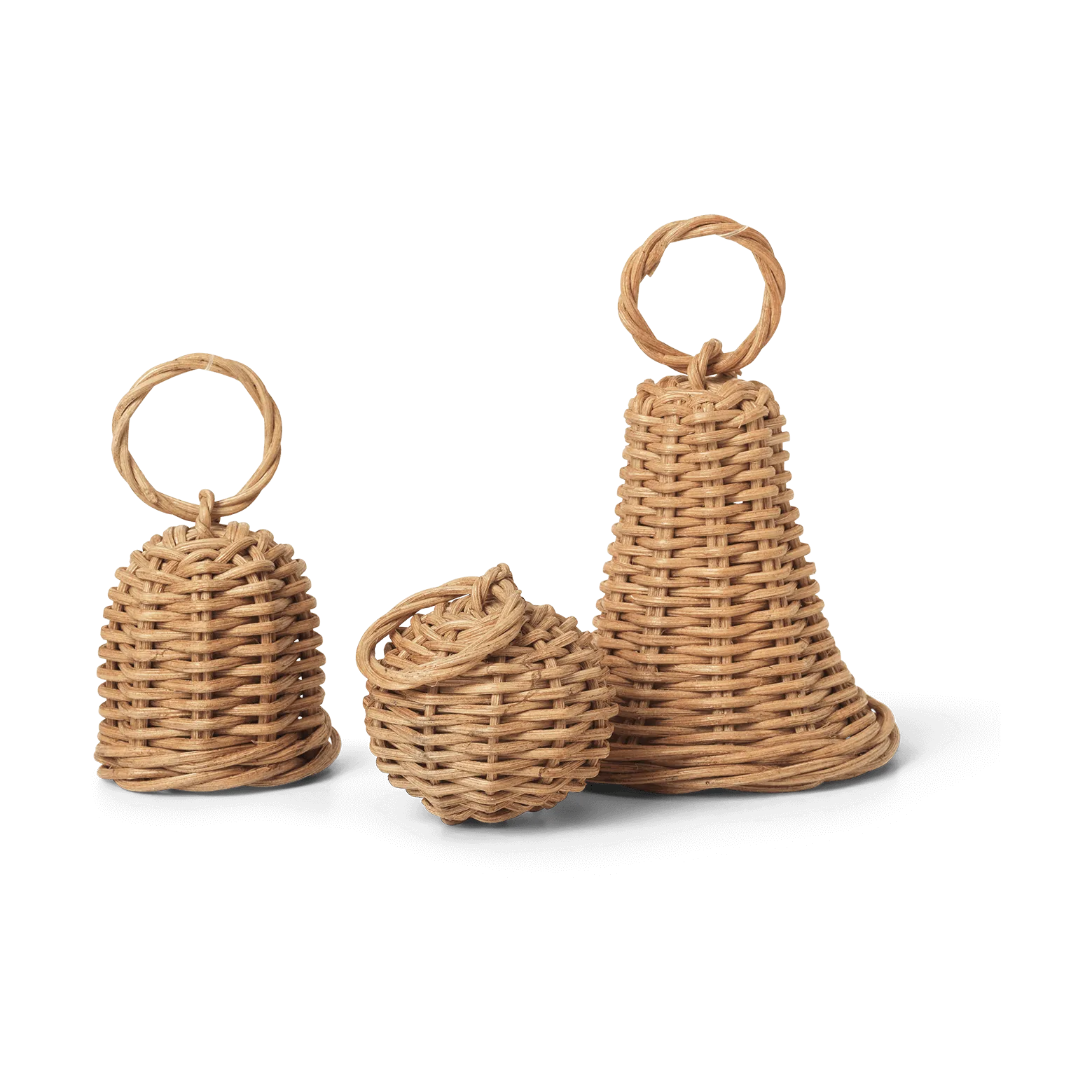 Braided Bell Baubles julhänge 3-pack, Natural Ferm Living