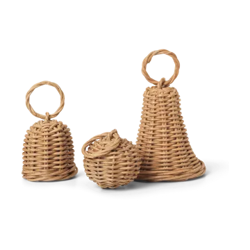 Braided Bell Baubles julhänge 3-pack - Natural - Ferm Living