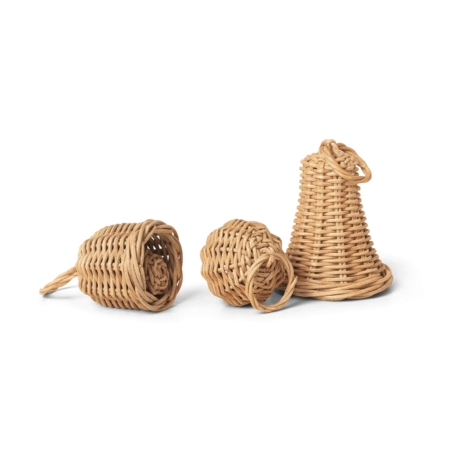 Braided Bell Baubles julhänge 3-pack, Natural Ferm Living