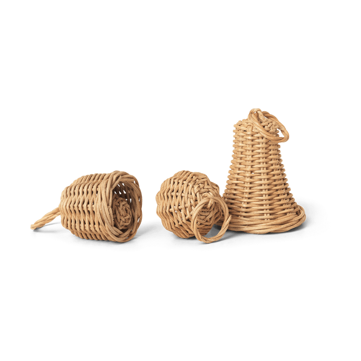 Braided Bell Baubles julhänge 3-pack, Natural Ferm Living