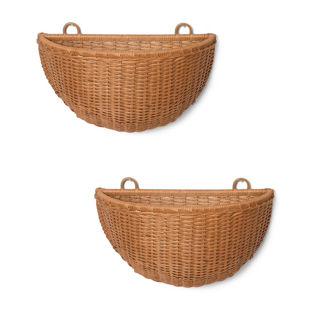 Ferm Living Braided väggkorgar 2-pack Natural | Skandinavisk Design | Förvaringskorgar | Brun